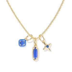 Kendra Scott Gold Necklace with Royal Blue Charms